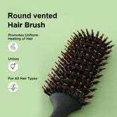 Kuber Industries Hair Brush | Flexible Bristles Brush | Hair Brush with Paddle | Quick Drying Hair Brush | Suitable For All Hair Types | Round Vented Hair Brush | Pack of 6 | C13-X-BLK | Black